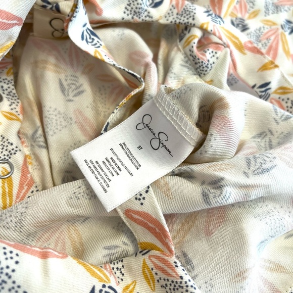 Jessica Simpson Multicolor Patterned Jumpsuit Ruffle Top Kids 3T - Like New - Picture 3 of 5